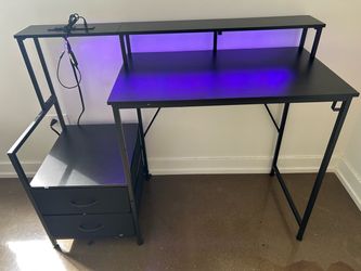 Black Desk with LED lighting