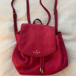 Kate Spade Breezy Pink Mulberry Street Leather Backpack