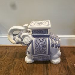 Beautiful large porcelain elephant  stool /  Sat table