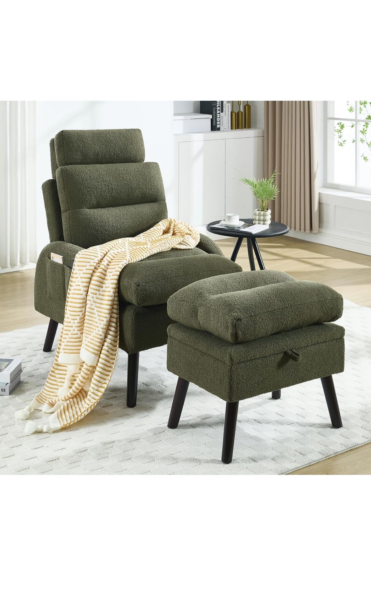 Accent Chair With Ottoman 
