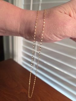 Solid gold mirror link necklace
