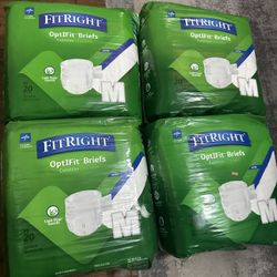 Adult Diapers Size Medium -FitRight . 4 Packs