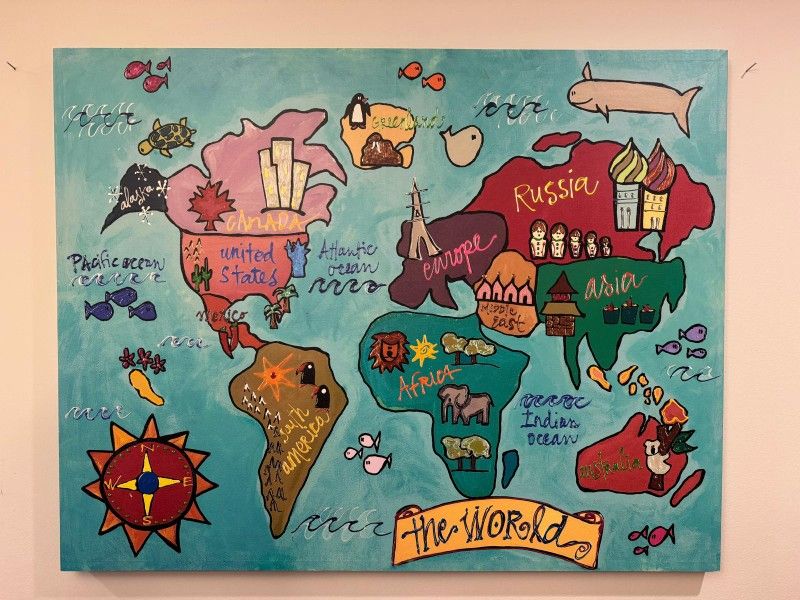 Painting Of World Map
