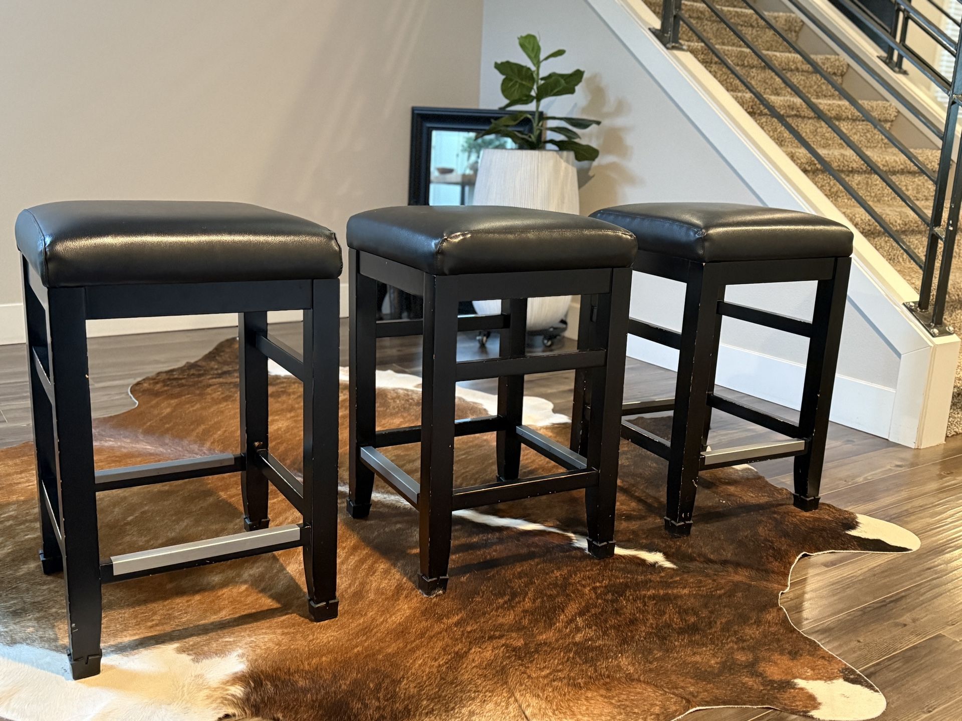Faux Leather Bar Stools