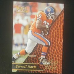 1996 Pinnacle Select Terrell Davis Denver Broncos #194 Fluid And Fleet Artist Proof HOF Hall Of Fame Football Card Vintage Collectible Trading Pro NFL