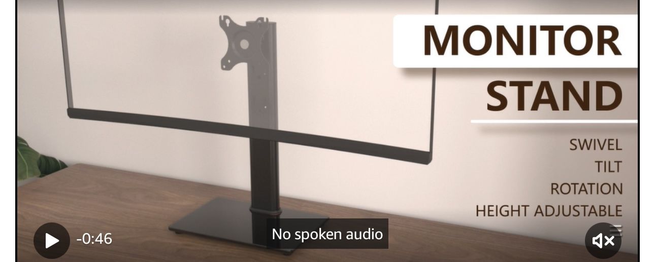 Single Monitor Stand VESA Mount for 13-32 Inch Screens, Free-Standing Monitor Riser with Swivel Tilt Rotation Height Adjustable, Universal Desk