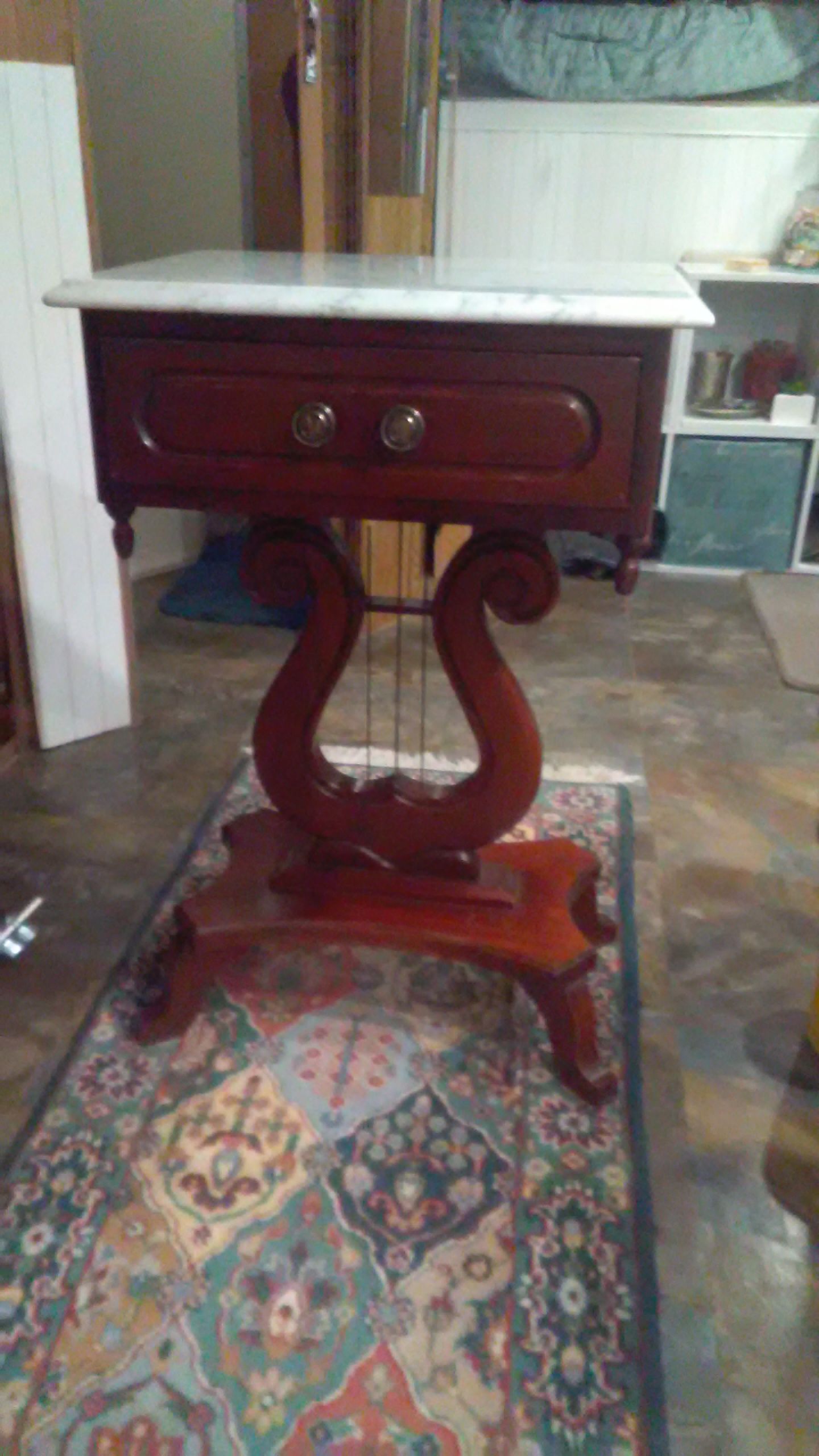 Antique Victorian Lyre/Harp table