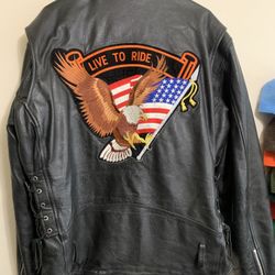 Leather vintage bike Jacket Xk