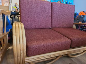 Bamboo love seat Custom Design and Cushions $120