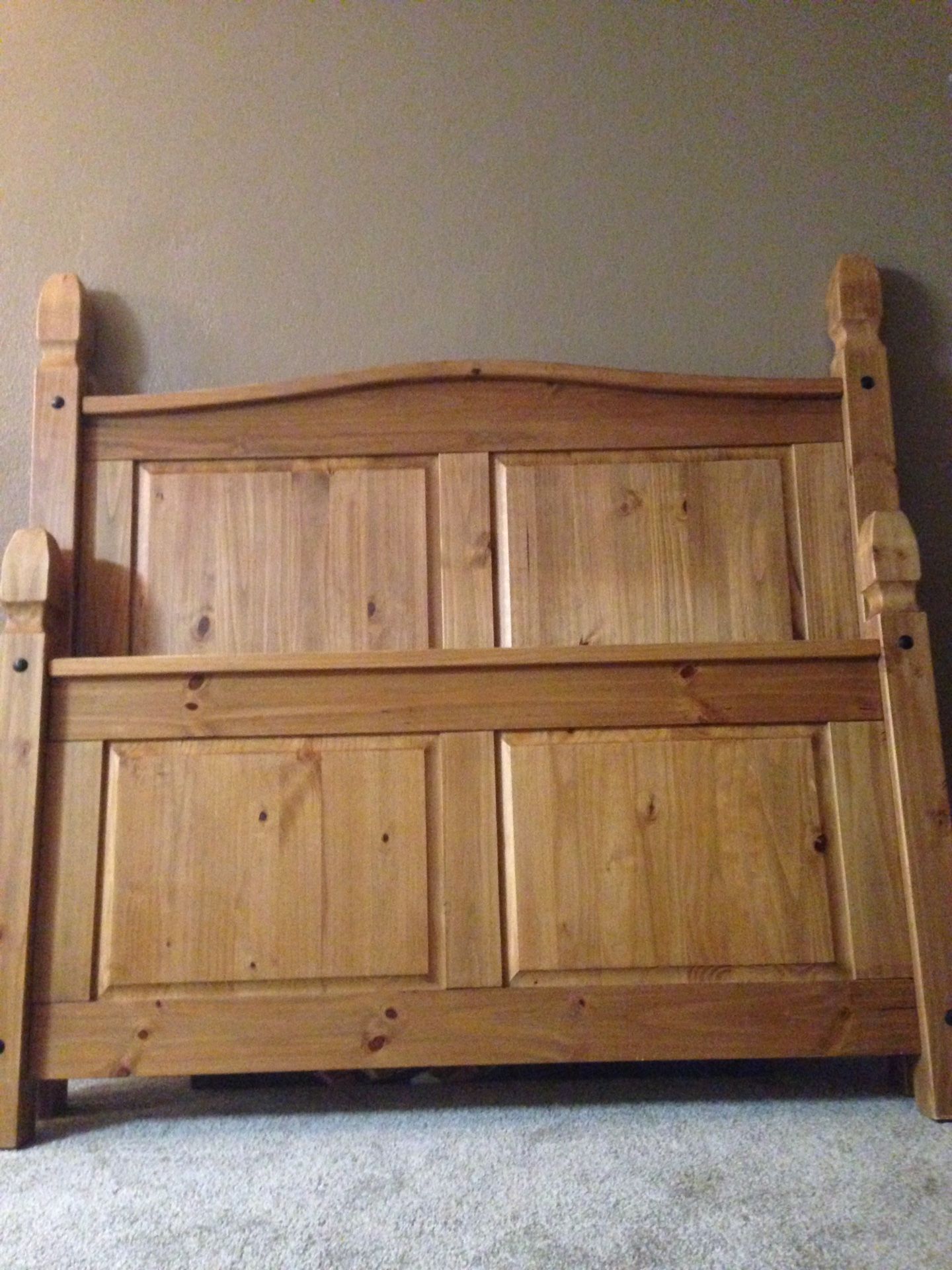 CRAFTED WOODEN QUEEN HEADBOARD & FOOTBOARD Made in BRAZIL **PIER 1 IMPORTS**
