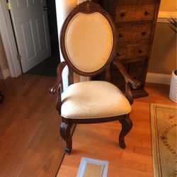 Nice Wooden Upholstered Armchair 