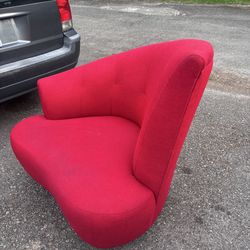 Modern Red Curved Accent Chair / Lounge Chair