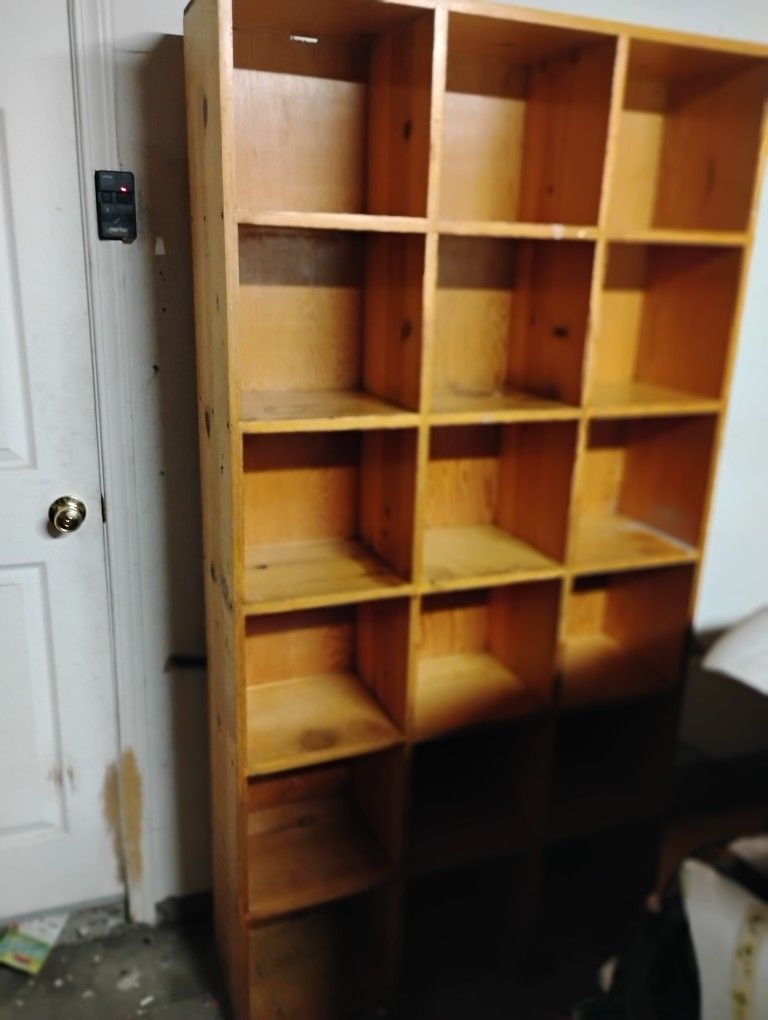 Why Buy New When You Can Save $100s. Look at This Beautiful ,Shelves , Cubies 100% Wood . Each Cubbies Is About 11"×9" And The Are 7' Tall 4' Wide..