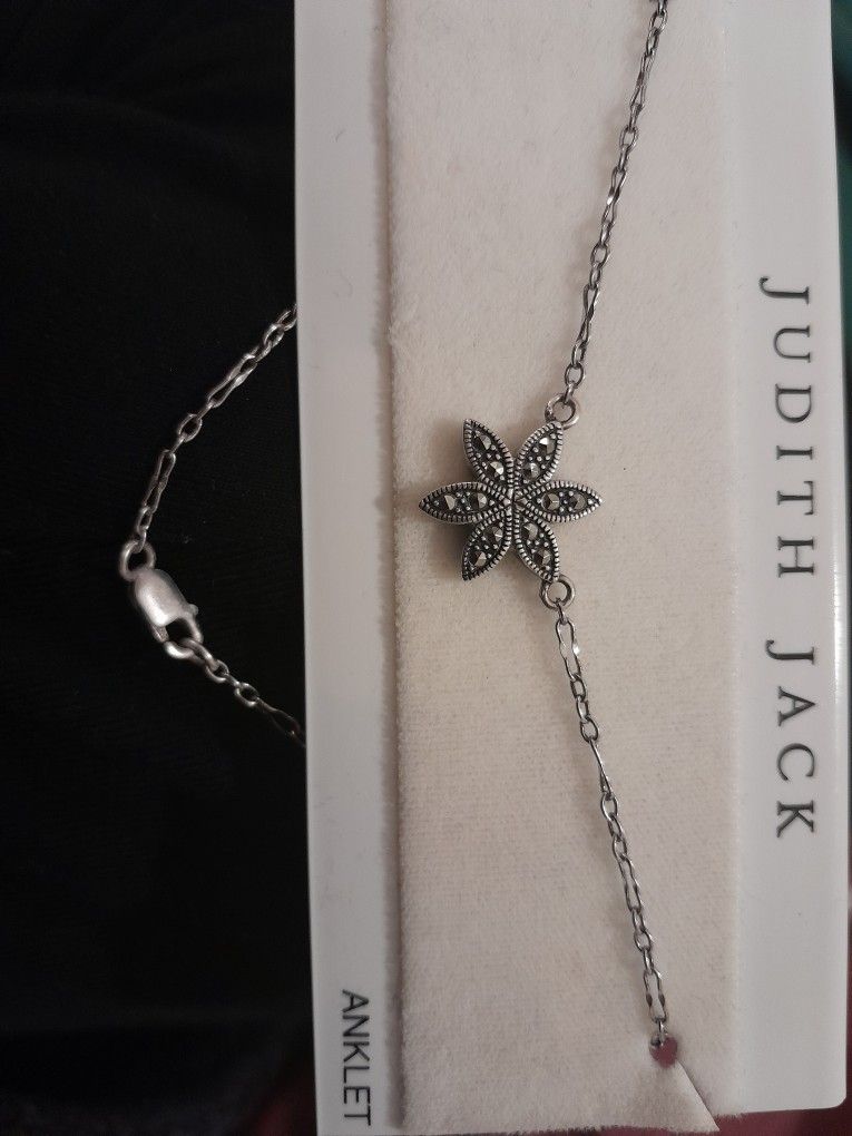 Sterling Silver Marcasite Ankle Bracelet