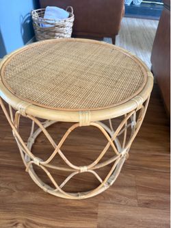 Rattan side table
