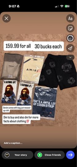 Streetwear Bundle – BAPE, Amiri, Essentials & More