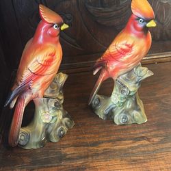 Beautiful vintage red cardinal figurines
