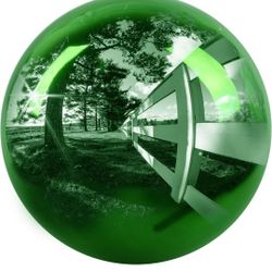 12 inch Stainless Steel Gazing Ball, E-Buying Green Mirror Polished Hollow Seamless Gazing Globe Reflective Garden Sphere Floating Pond Balls for Home