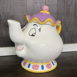 Vintage Disney MRS. POTTS Tea Pot Cookie Jar Beauty and Beast By Treasure Craft