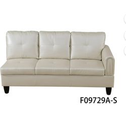 Hommoo Faux Leather  One Arm Couch