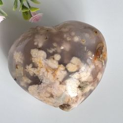 Flower Agate Heart 
