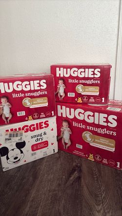 NEW Unopened Size 1 Diapers – Huggies bundle (456 Total) – $120 OBO