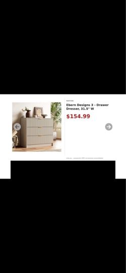 Ebern Designs 3 - Drawer Dresser, 31.5" W $154.99