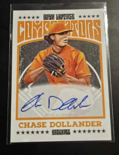 CHASE DOLLANDER 2023 ONYX VINTAGE COMPETITORS AUTO BLUE INK Colorado Rockies