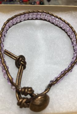 Crystal leather bracelet