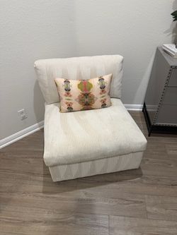 Cream Corduroy Accent Chair
