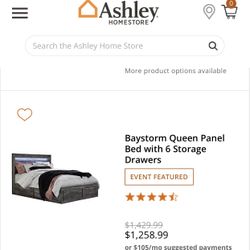 Queen Panel Bed W/6 Storage Drawers 