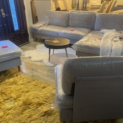 Brand New Velvet Sectional And Chairs 