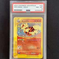 Arcanine Aquapolis PSA 8 LOW POP SWIRL 🌀 