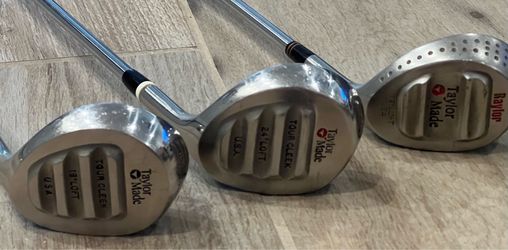 Golf Clubs - Vintage TaylorMade Tour Cleek & Raylor Fairway Woods Set – RH – 3 Clubs