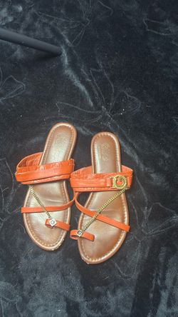 G by Guess Orange Flat Sandals