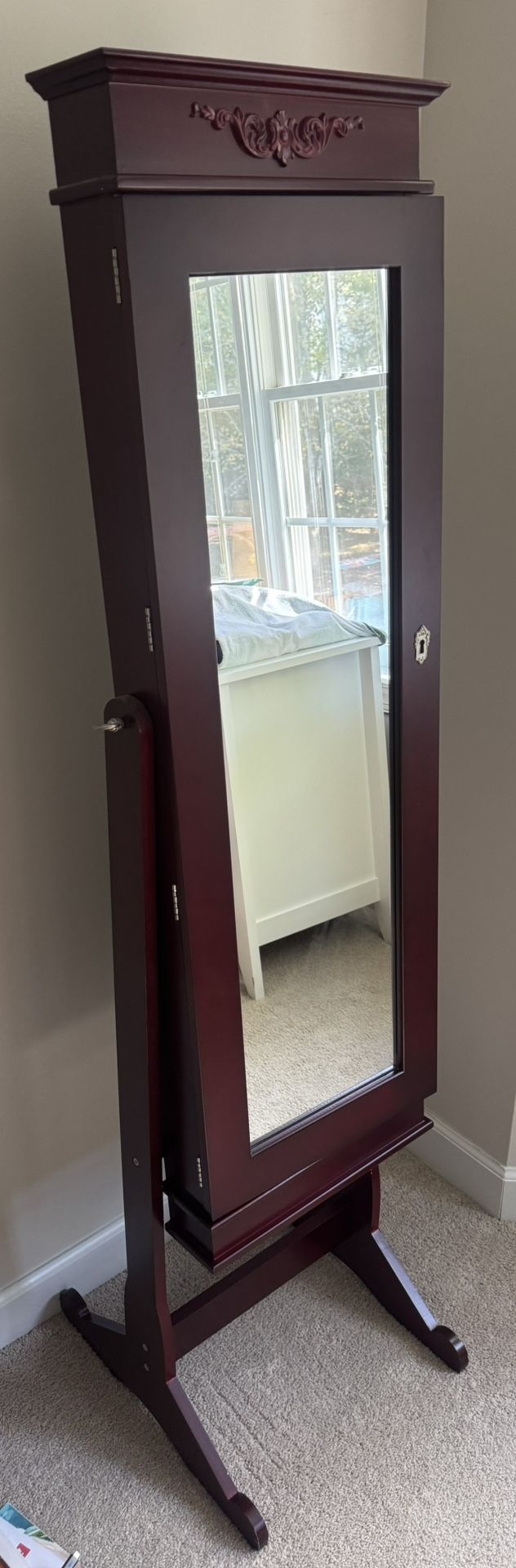 Standing Mirror Jewelry Cabinet INCLUDING ALL JEWELRY PICTURED