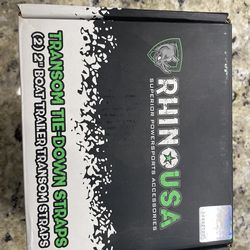 Rhino USA Transom Tie-Down Straps (2) 2" Boat Trailer Transom Straps. -b