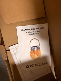 Solar Glass Jar Hanging Lights - Amber & Color Changing Modes, Waterproof Outdoor Decorative Lanterns