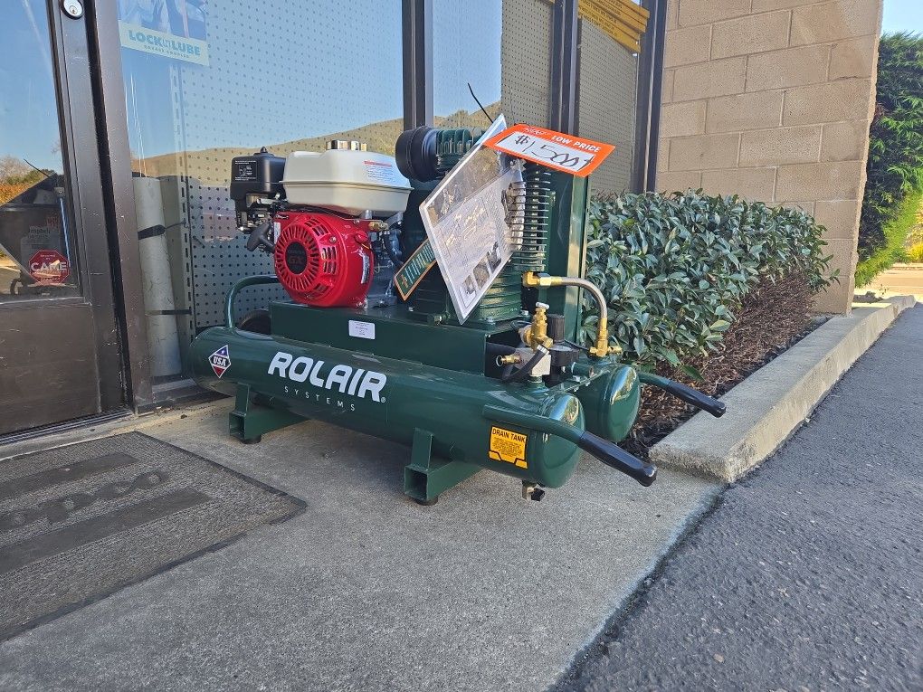 Rolair Twin Tank Gas Compressor 9.3CFM W/Honda Gx160