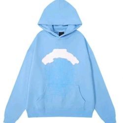 Drip in the Clouds – Sp5der Sky Blue Hoodie for Bold Style & Comfort
