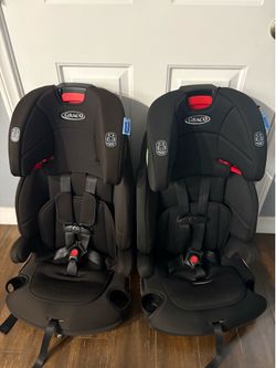TWO 3-IN-1 HARNESS BOOSTER CAR SEATS