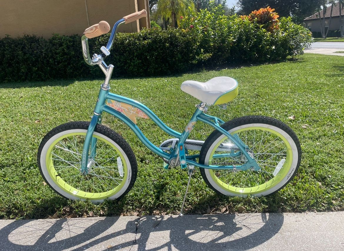 Huffy Panama Jack Girl'S Beach Cruiser Bike, Pool Blue, 20 Inch
