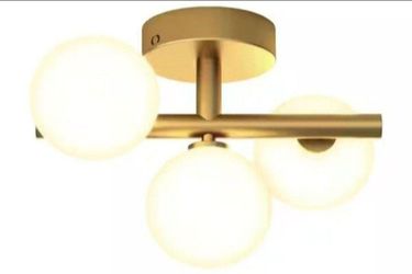 Artika 3-Light LED Flushmount 13" X 10" Cieling Light In Gold