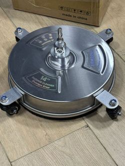 14" Pressure Washer Surface Cleaner with 4 Wheels - Stainless Steel Surface Cleaner for Pressure Washer Attachment for Concrete, Patio, Sidewalk, Deck