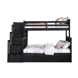 TWIN/FULLBUNKBED WITH STORAGE AND STAIRCASE