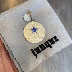 .925 Sterling Silver Dallas Cowboys Pendant NFL Football 