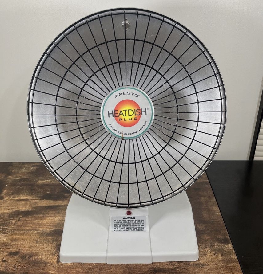 Presto HeatDish Plus Parabolic Electric Heater Instant Heat 1000W 120V