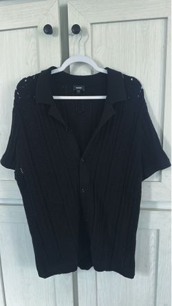 Express men’s textured cotton open knit shit!!!