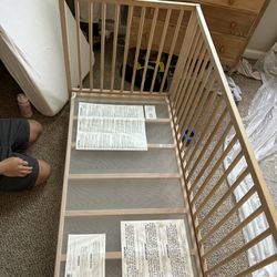 IKEA Crib + Mattress (converts to Toddler Bed) 