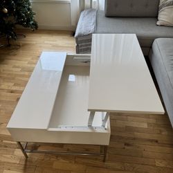 West Elm White Lift Top Coffee Table